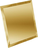 ДСТ (Зеркальная плитка) Квадратная Квадратная зеркальная золотая плитка с фацетом 10мм (КЗЗ1-02) 200x200