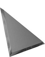 ДСТ (Зеркальная плитка) Треугольная Треугольная зеркальная графитовая матовая плитка с фацетом 10мм (ТЗГм1-04) 300x300