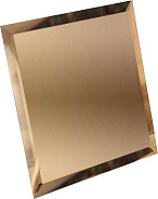 ДСТ (Зеркальная плитка) Квадратная Квадратная зеркальная бронзовая плитка с фацетом 10мм (КЗБ1-01) 180x180