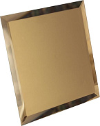 ДСТ (Зеркальная плитка) Квадратная Квадратная зеркальная бронзовая плитка с фацетом 10мм (КЗБ1-03) 250x250