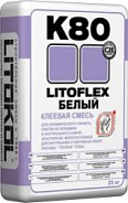 Litokol (Литокол) Клеевые смеси на цементной основе  Клеевая смесь - LitoFlex K80 Белый 0x0