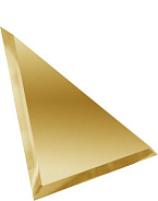   Треугольная зеркальная золотая плитка с фацетом 10мм (ТЗЗ1-04) 300x300