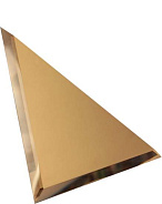 ДСТ (Зеркальная плитка) Треугольная Треугольная зеркальная бронзовая матовая плитка с фацетом 10мм (ТЗБм1-02) 200x200